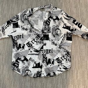 Newspaper print shirt